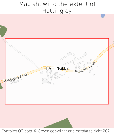 Map showing extent of Hattingley as bounding box