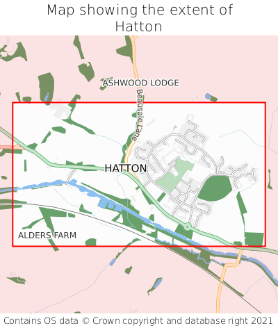 Map showing extent of Hatton as bounding box