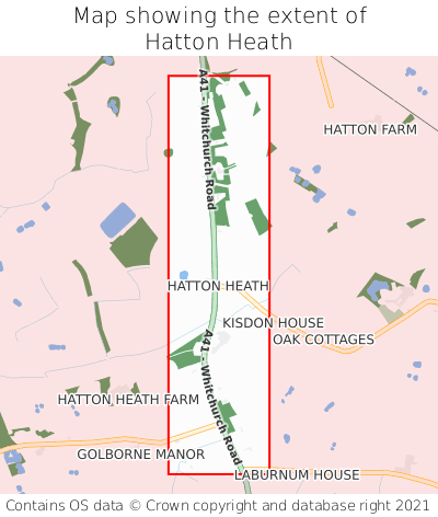 Map showing extent of Hatton Heath as bounding box
