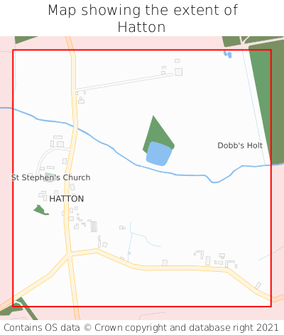 Map showing extent of Hatton as bounding box