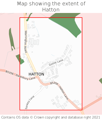 Map showing extent of Hatton as bounding box