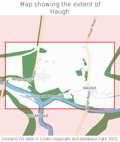 Map showing extent of Haugh as bounding box