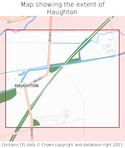 Map showing extent of Haughton as bounding box