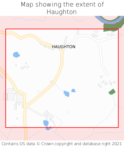 Map showing extent of Haughton as bounding box