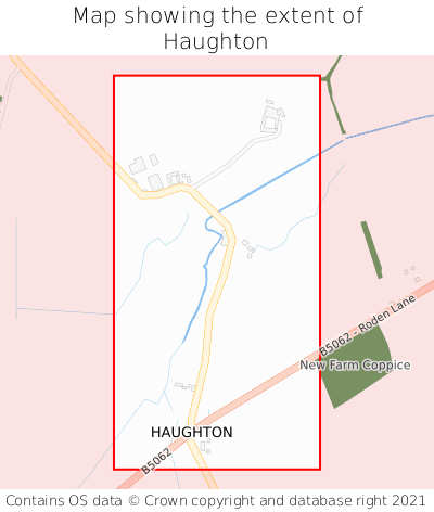 Map showing extent of Haughton as bounding box