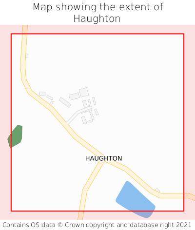 Map showing extent of Haughton as bounding box