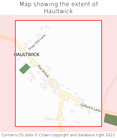 Map showing extent of Haultwick as bounding box