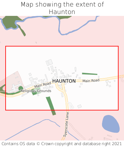 Map showing extent of Haunton as bounding box