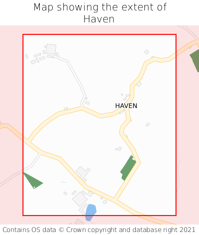 Map showing extent of Haven as bounding box
