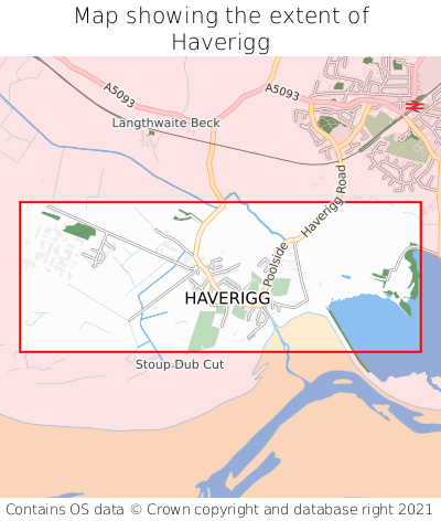 Map showing extent of Haverigg as bounding box