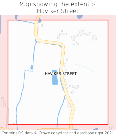 Map showing extent of Haviker Street as bounding box