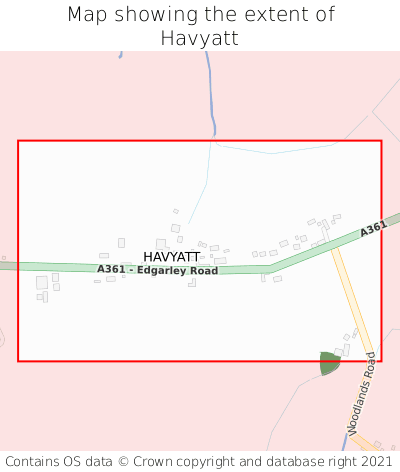 Map showing extent of Havyatt as bounding box