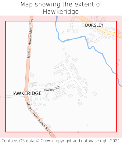 Map showing extent of Hawkeridge as bounding box