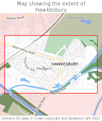 Map showing extent of Hawkesbury as bounding box