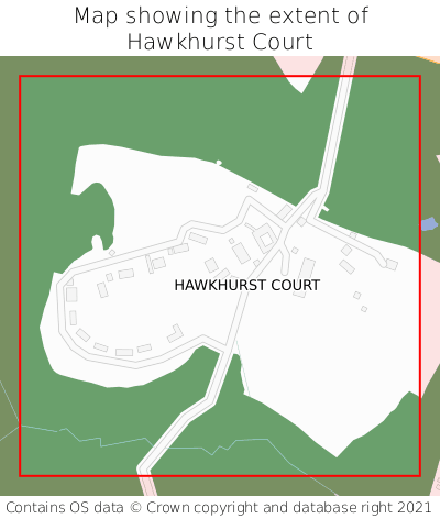 Map showing extent of Hawkhurst Court as bounding box