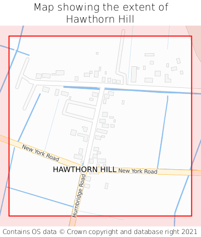 Map showing extent of Hawthorn Hill as bounding box