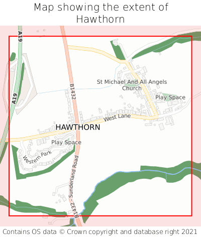 Map showing extent of Hawthorn as bounding box