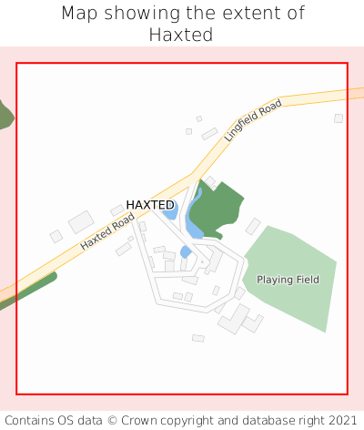 Map showing extent of Haxted as bounding box