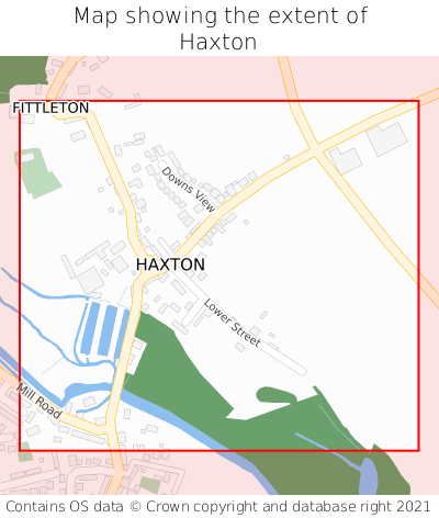 Map showing extent of Haxton as bounding box