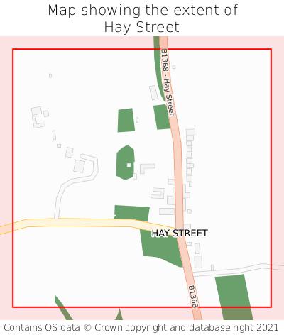 Map showing extent of Hay Street as bounding box
