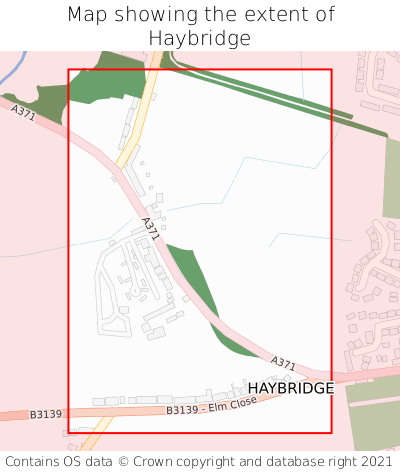 Map showing extent of Haybridge as bounding box