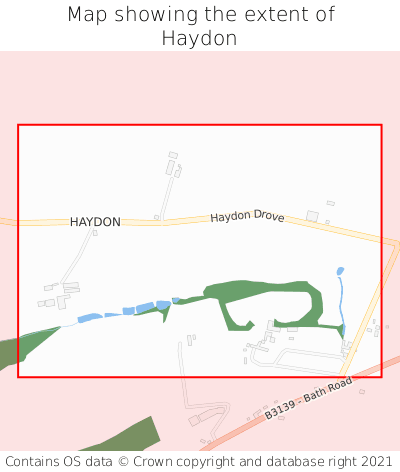 Map showing extent of Haydon as bounding box