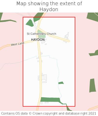Map showing extent of Haydon as bounding box