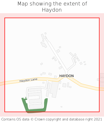 Map showing extent of Haydon as bounding box