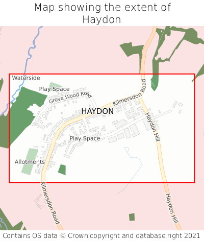 Map showing extent of Haydon as bounding box