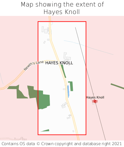 Map showing extent of Hayes Knoll as bounding box