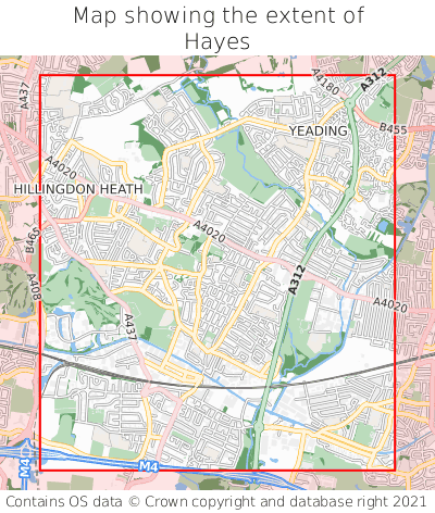 Map showing extent of Hayes as bounding box