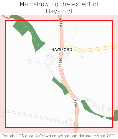 Map showing extent of Haysford as bounding box