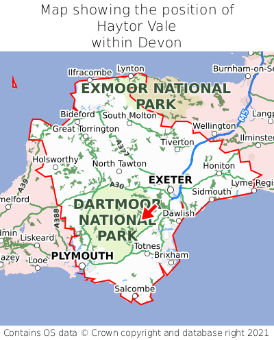 Where Is Haytor Vale Haytor Vale On A Map