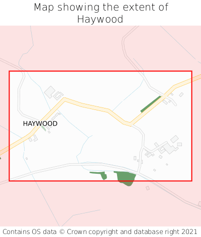 Map showing extent of Haywood as bounding box