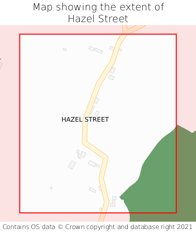 Map showing extent of Hazel Street as bounding box