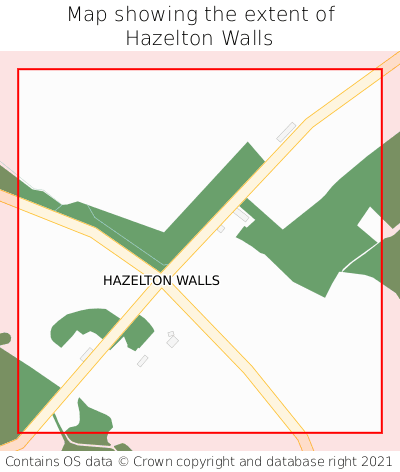 Map showing extent of Hazelton Walls as bounding box