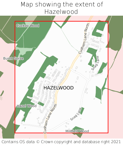 Map showing extent of Hazelwood as bounding box