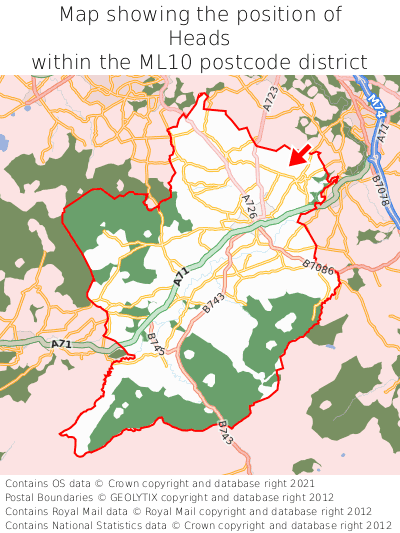 Map showing location of Heads within ML10