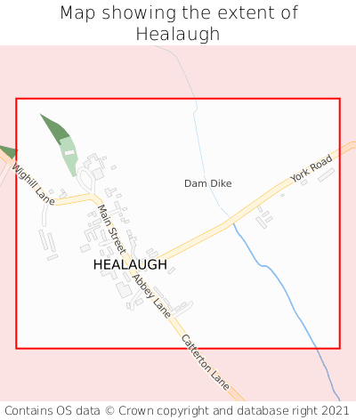 Map showing extent of Healaugh as bounding box