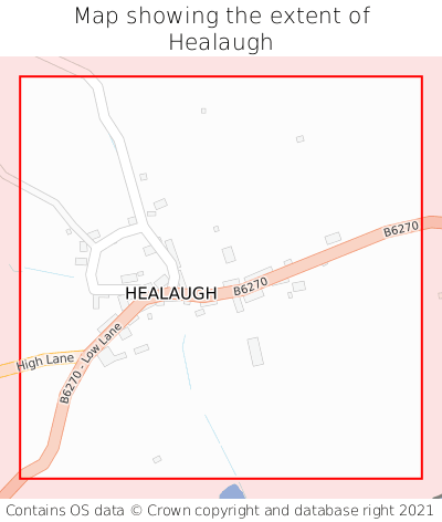 Map showing extent of Healaugh as bounding box