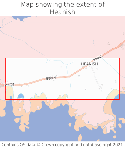 Map showing extent of Heanish as bounding box