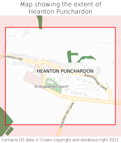 Map showing extent of Heanton Punchardon as bounding box