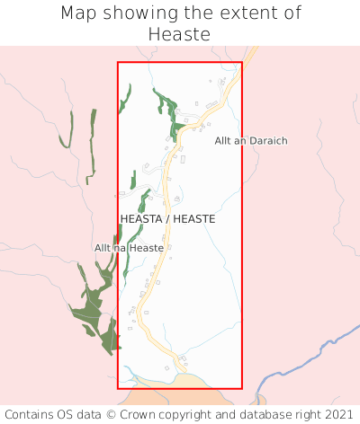Map showing extent of Heaste as bounding box