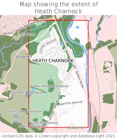 Map showing extent of Heath Charnock as bounding box