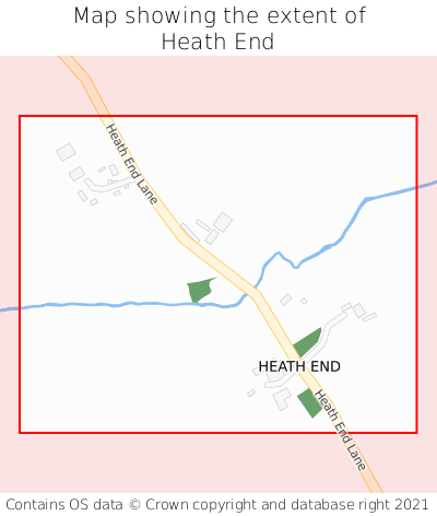 Map showing extent of Heath End as bounding box