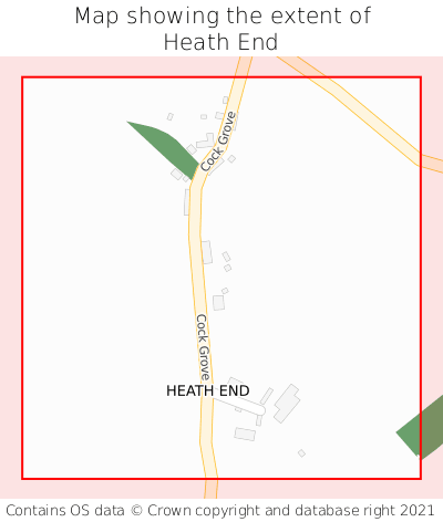 Map showing extent of Heath End as bounding box