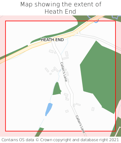 Map showing extent of Heath End as bounding box