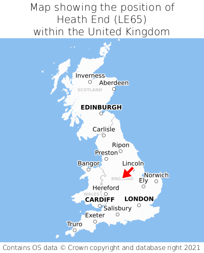 Map showing location of Heath End within the UK