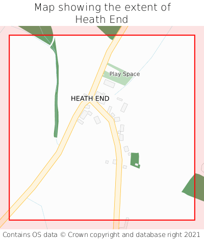 Map showing extent of Heath End as bounding box