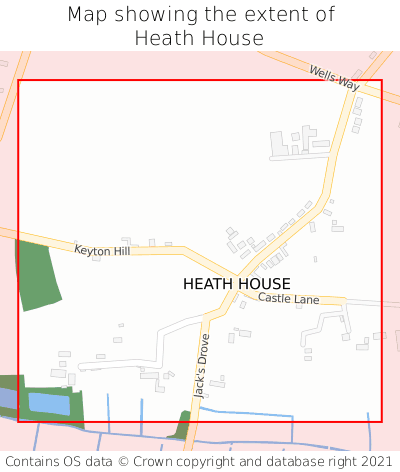Map showing extent of Heath House as bounding box